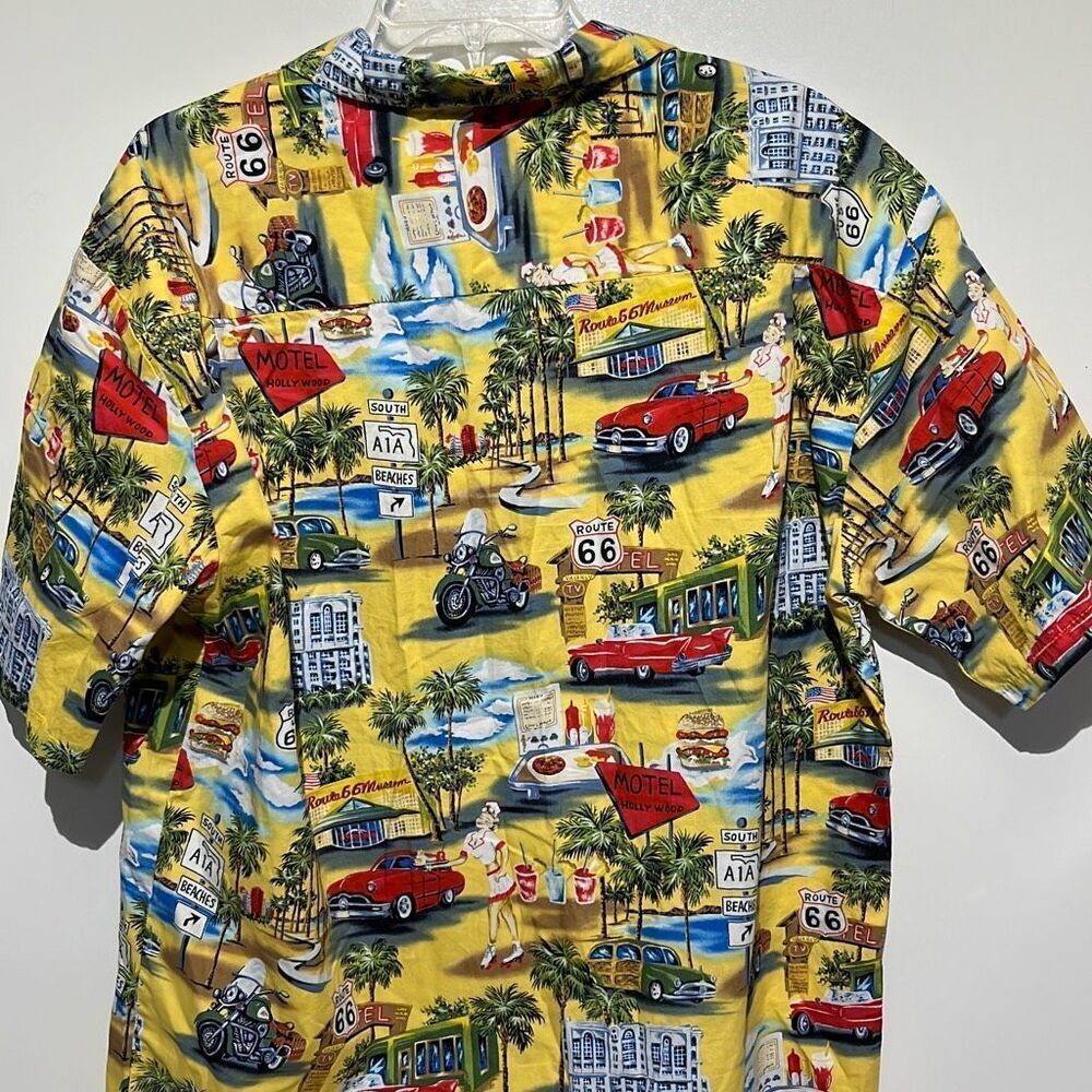 Aloha Republic Men's Multicolor Route 66 Memories Button Up Shirt Size XL - Picture 7 of 10